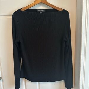 Banana Republic Women's Black Ribbed Long Sleeve Top Size M